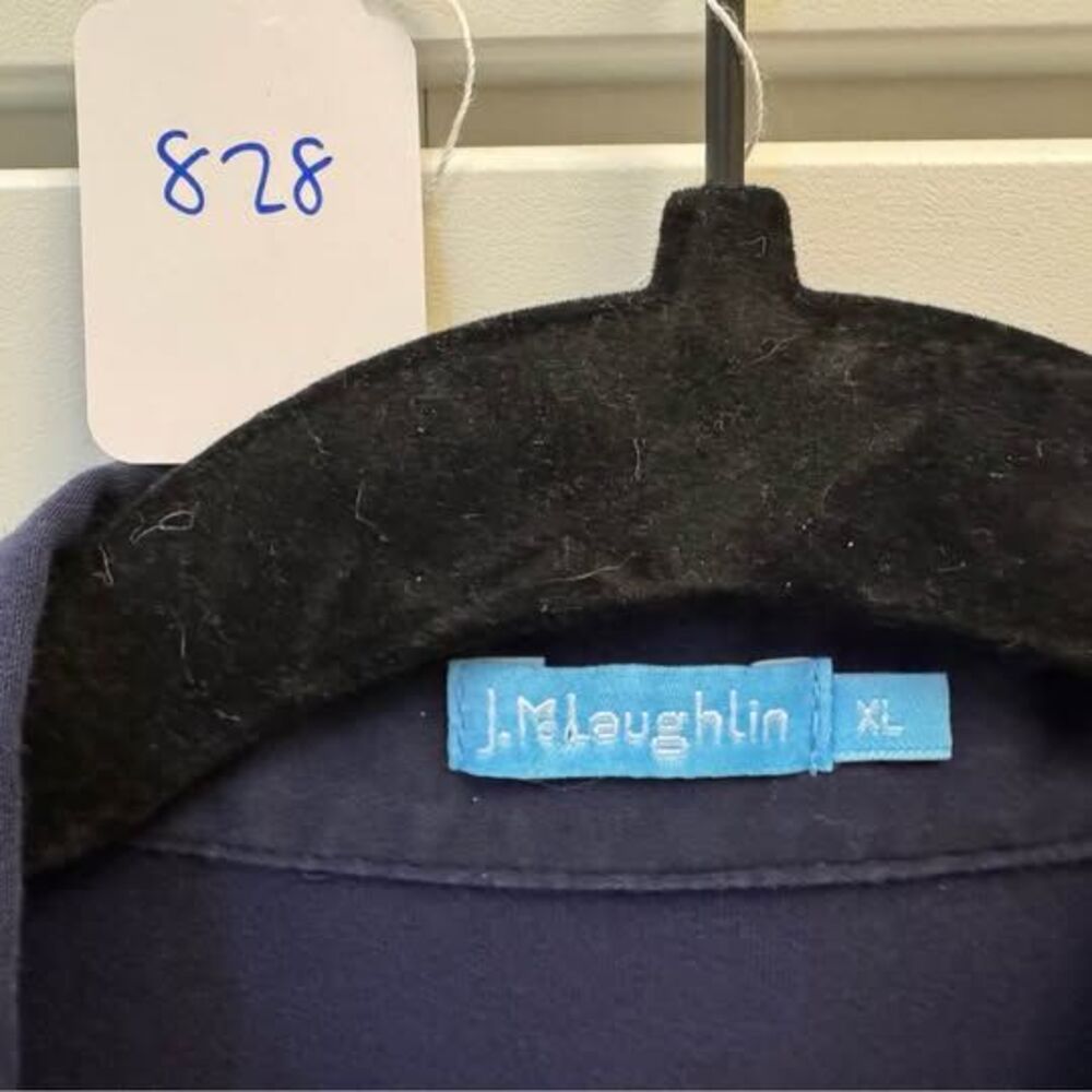 J.McLaughlin Navy Blue Button-Down Shirt Size XL - Picture 3 of 6